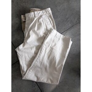 Tommy Hilfiger Chino Pants‎ Beige Pleated Mens Size 36x32 Casual Flat Front